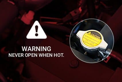 antifreeze coolant hot warning